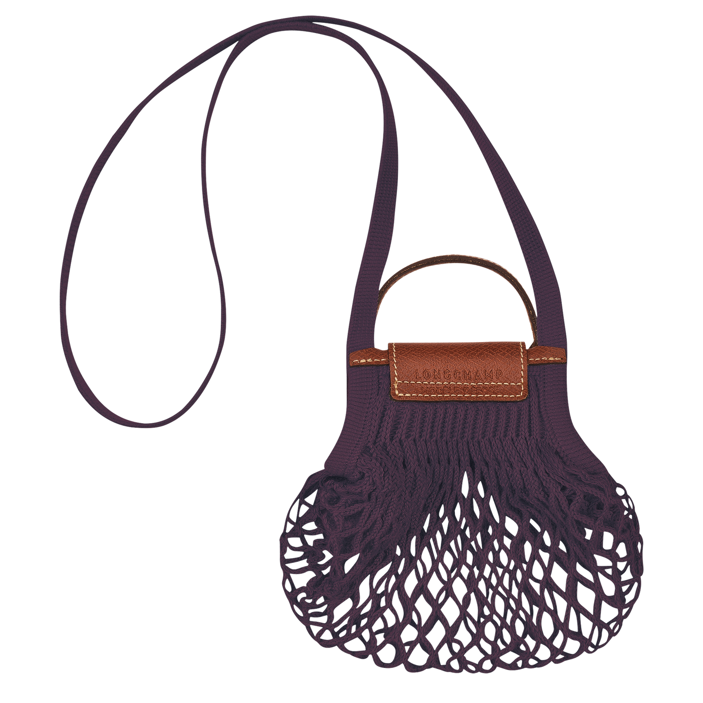 LONGCHAMP-Le Pliage Filet XS Mesh bag-Eggplant-10139HVH061-4