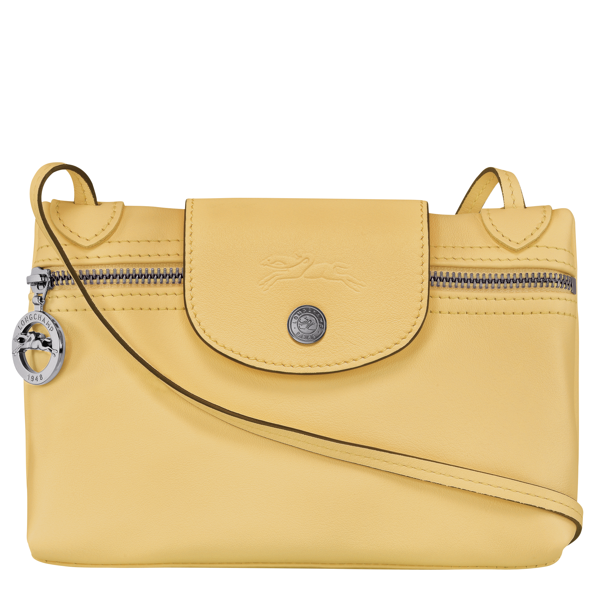 Longchamp Le Pliage Filet Cross Body Bag, Lemon