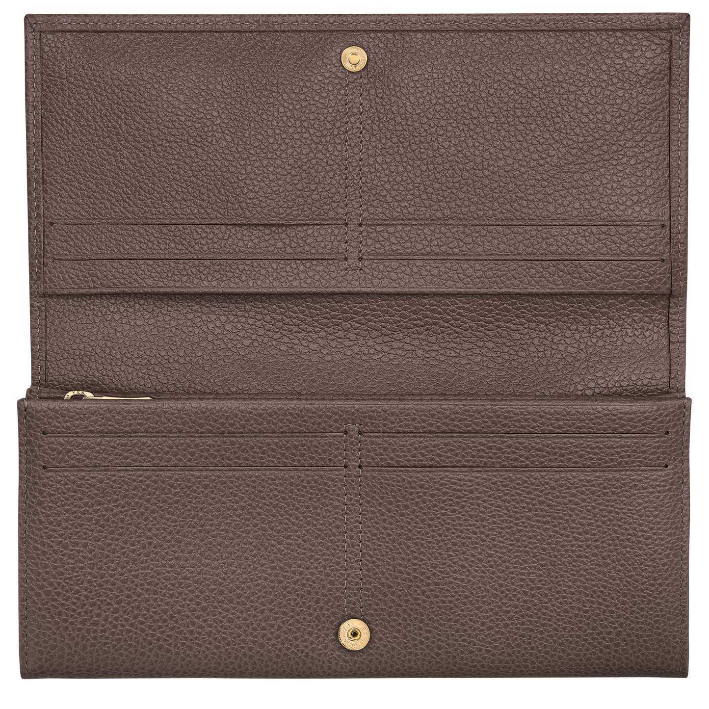 LONGCHAMP-Le Foulonné Long continental wallet-Taupe-30050021215-3