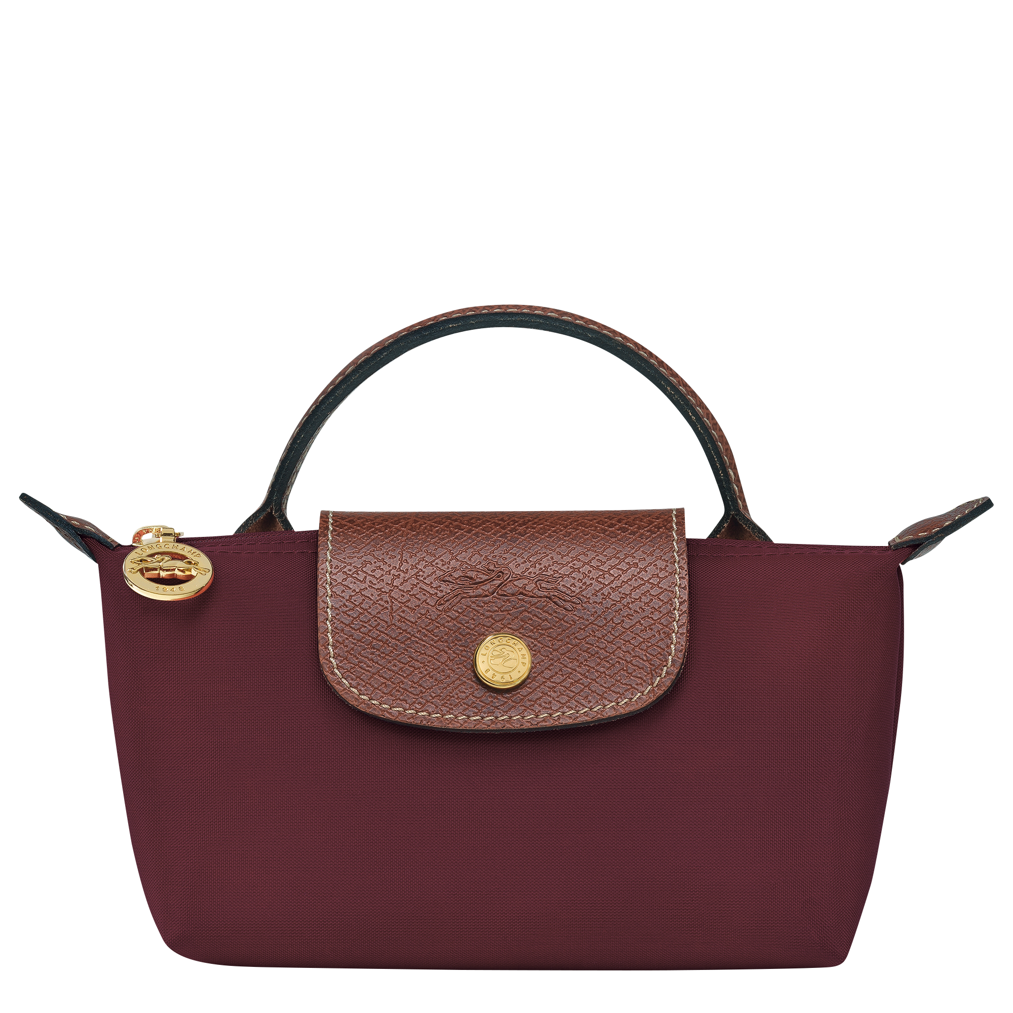 Le Pliage Original Pouch with handle Burgundy Canvas Longchamp ID