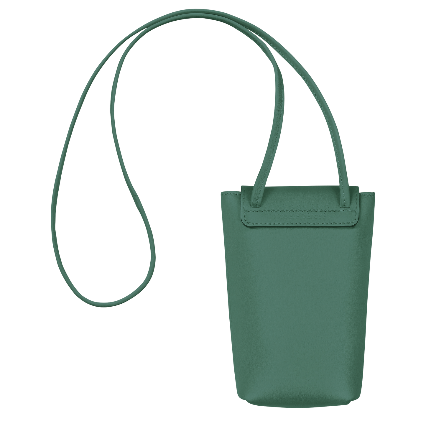 LONGCHAMP-Le Pliage Xtra Phone case with leather lace-Sage-34178987D90-4