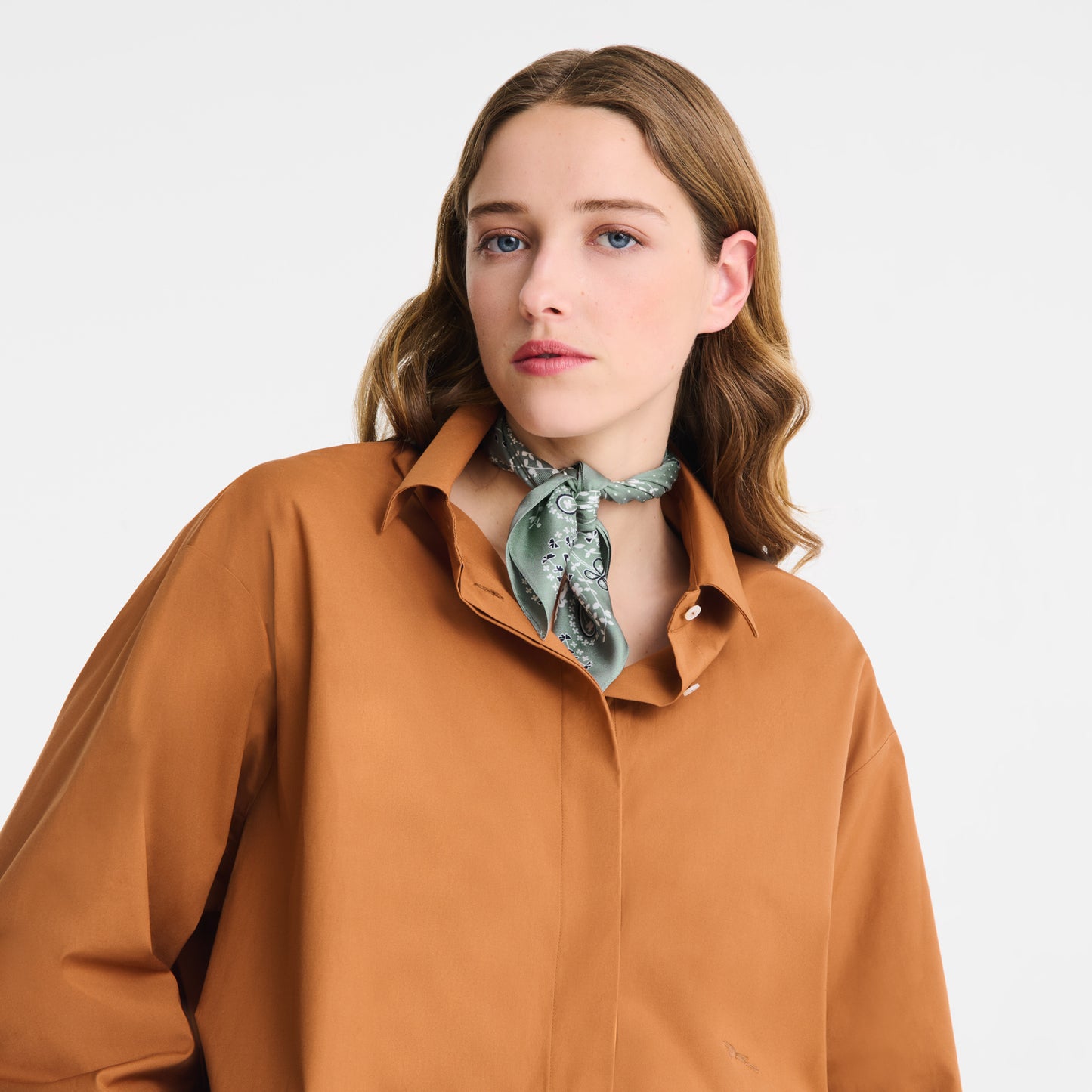 LONGCHAMP-French Bandana Silk scarf 50-Celadon-50657GSOP99-2