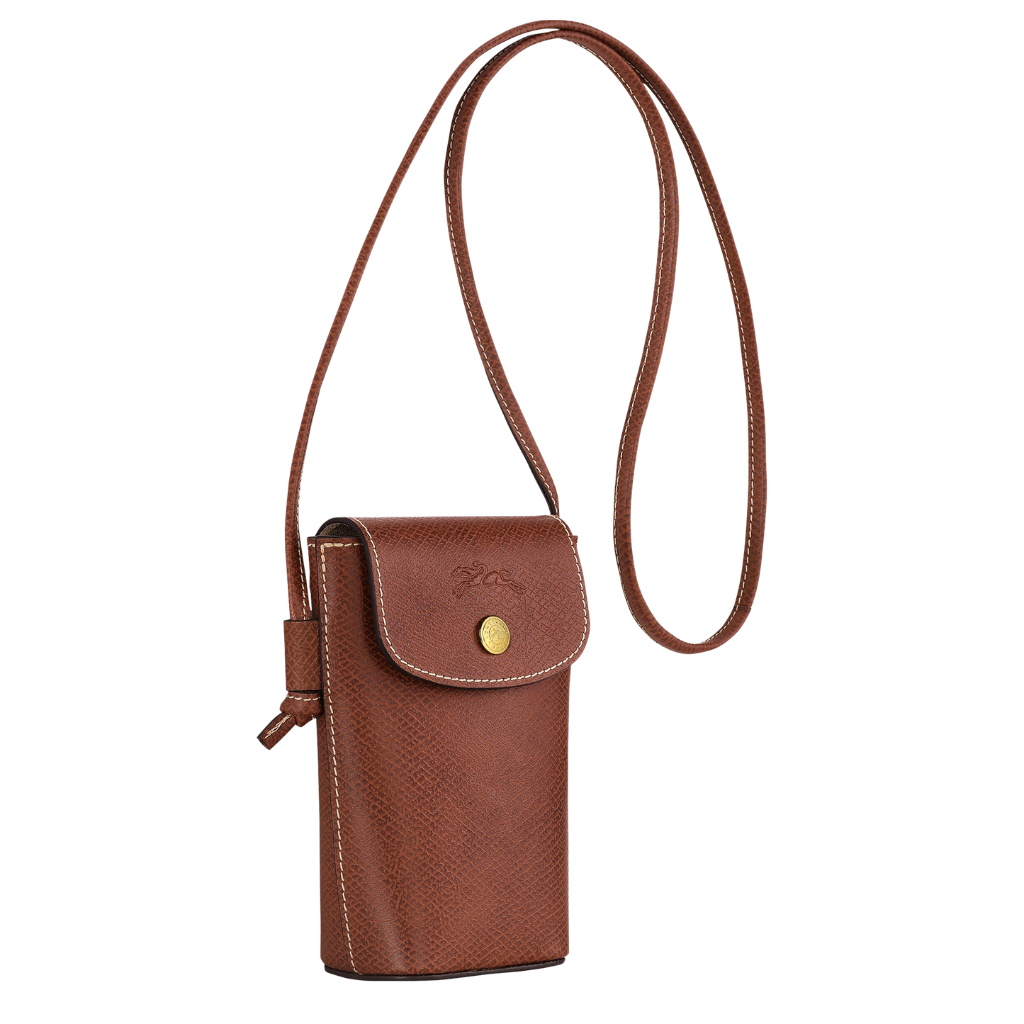 Longchamp ÉPURE - Phone case with leather lace in Brown - 3 (SKU: 34193HYZ035)