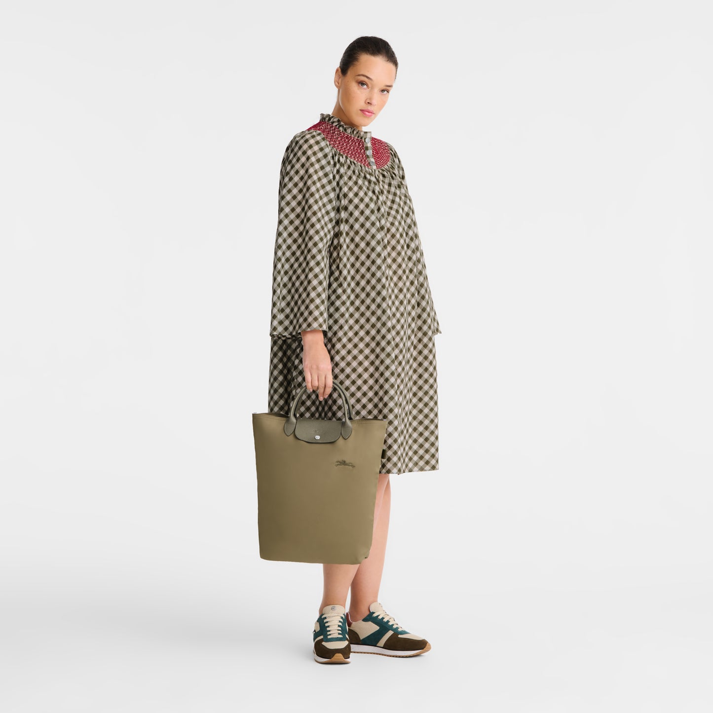 LONGCHAMP-Le Pliage Green M Tote bag-Artichoke-10168919M04-2