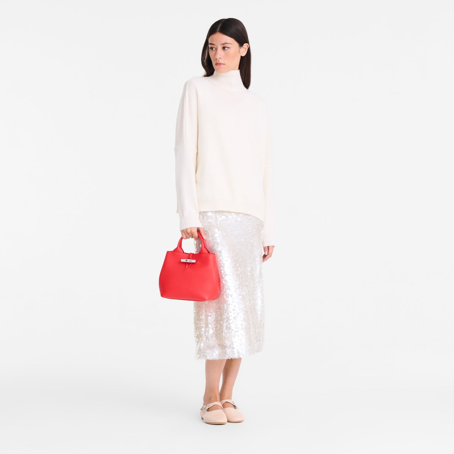 LONGCHAMP-Le Roseau S Handbag-Vermilion-10273HFP108-2