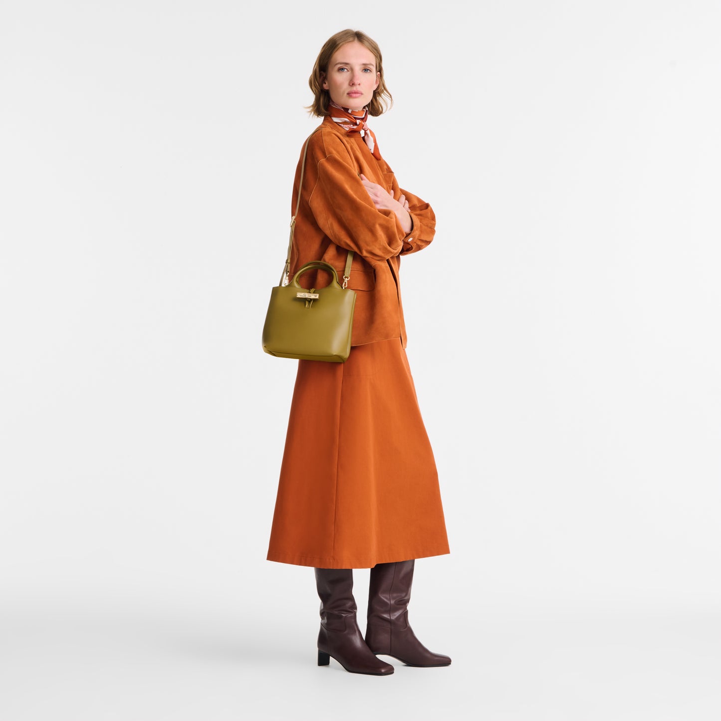 LONGCHAMP-Le Roseau S Handbag-Olive-10273HGC510-2