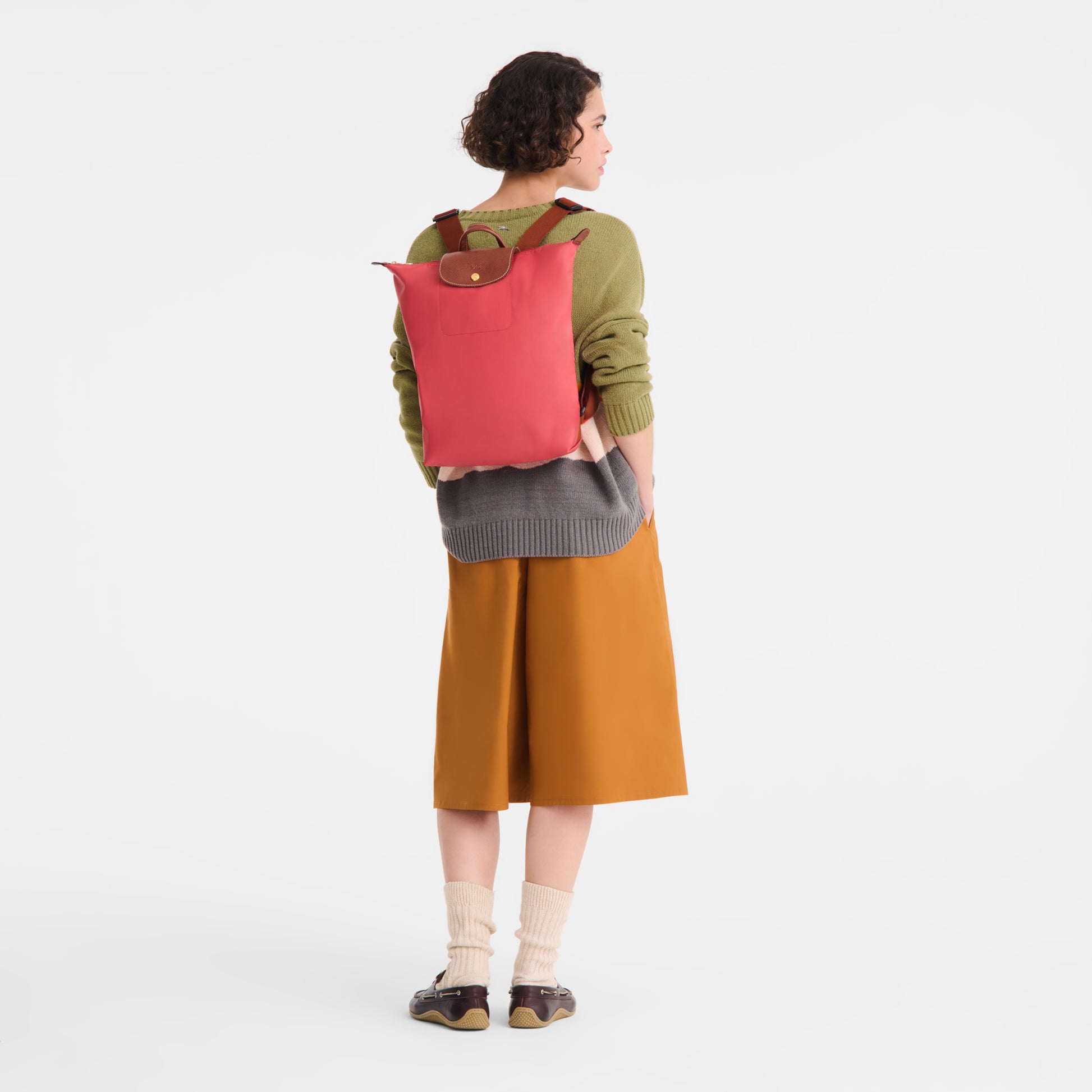 LONGCHAMP-Le Pliage Original M Backpack-Strawberry-10284089218-2