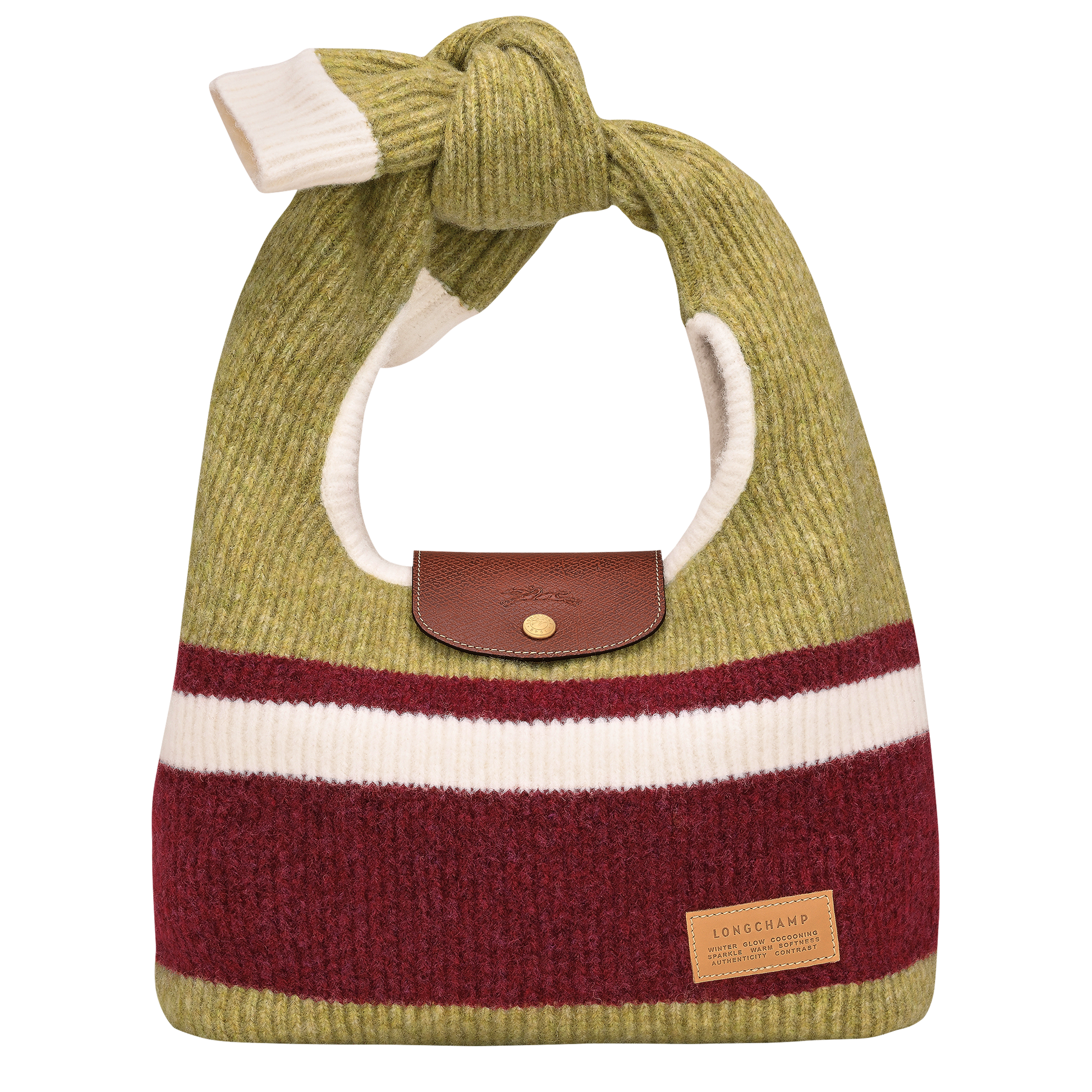 LONGCHAMP-Le Pliage Collection Shoulder bag-Pistachio/Burgundy-10303HITM27-1
