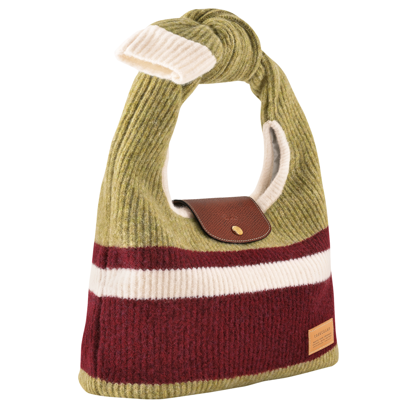 LONGCHAMP-Le Pliage Collection Shoulder bag-Pistachio/Burgundy-10303HITM27-3