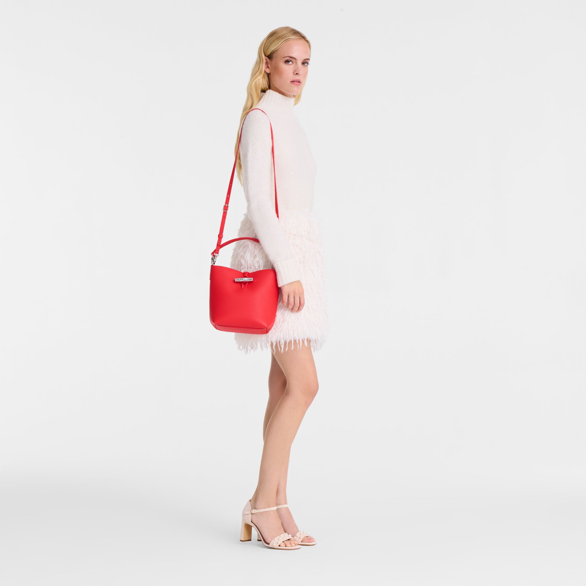 LONGCHAMP-Le Roseau XS Bucket bag-Vermilion-10314HFP108-2