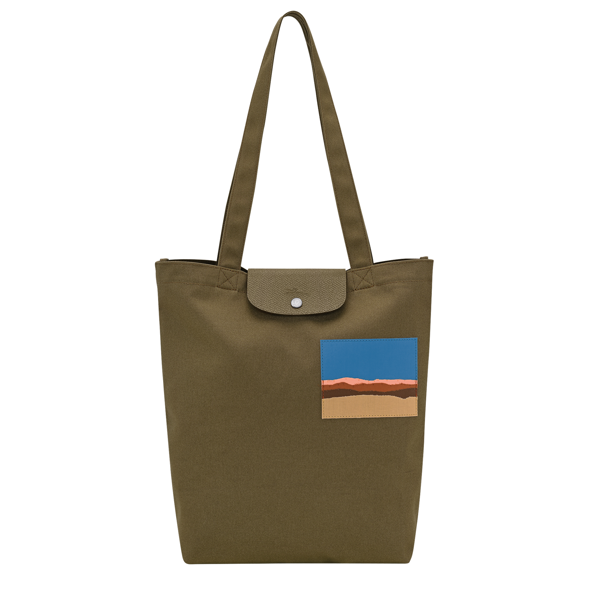 LONGCHAMP-Caroline Hélain x Longchamp M Tote bag-Olive-10326HKI510-1