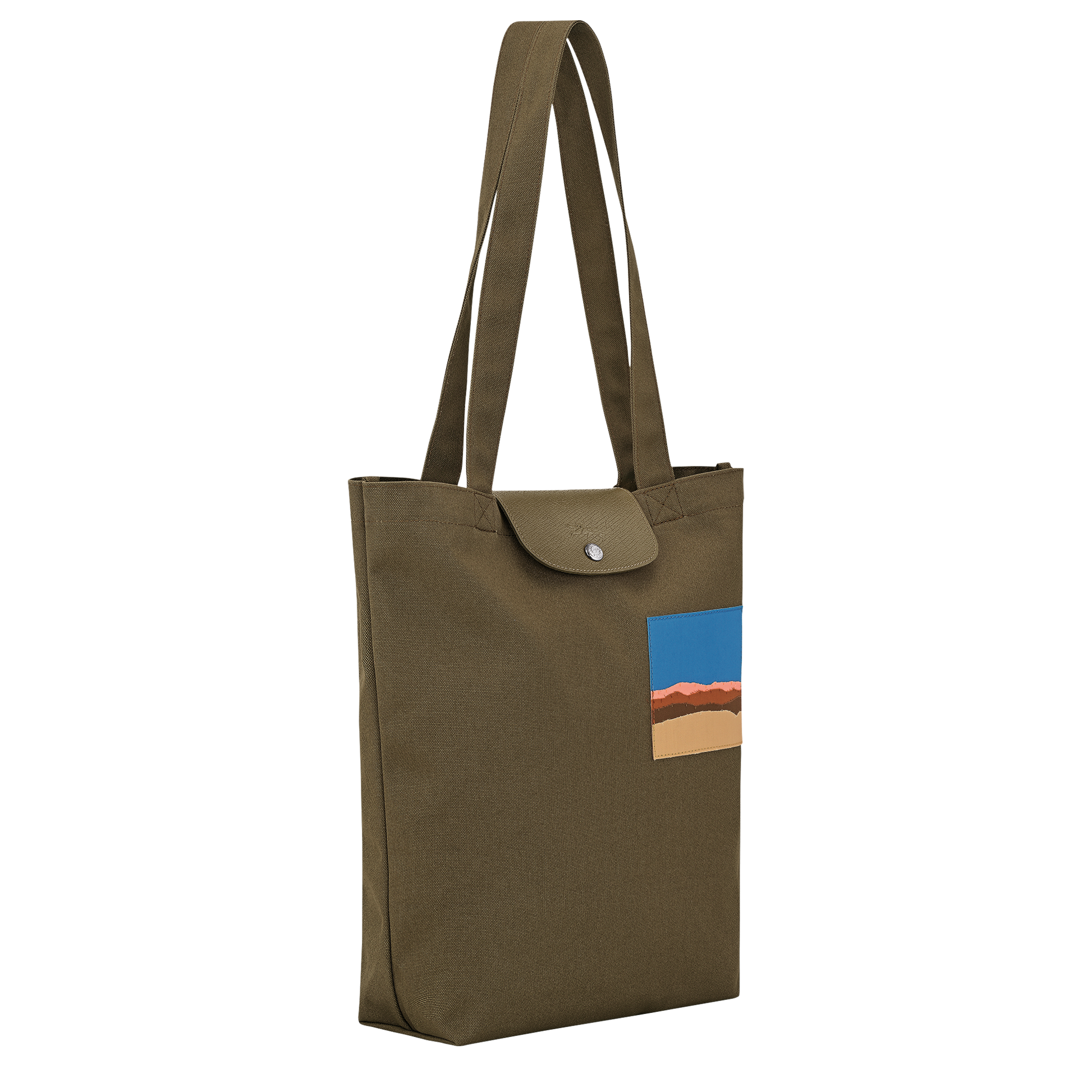 LONGCHAMP-Caroline Hélain x Longchamp M Tote bag-Olive-10326HKI510-2