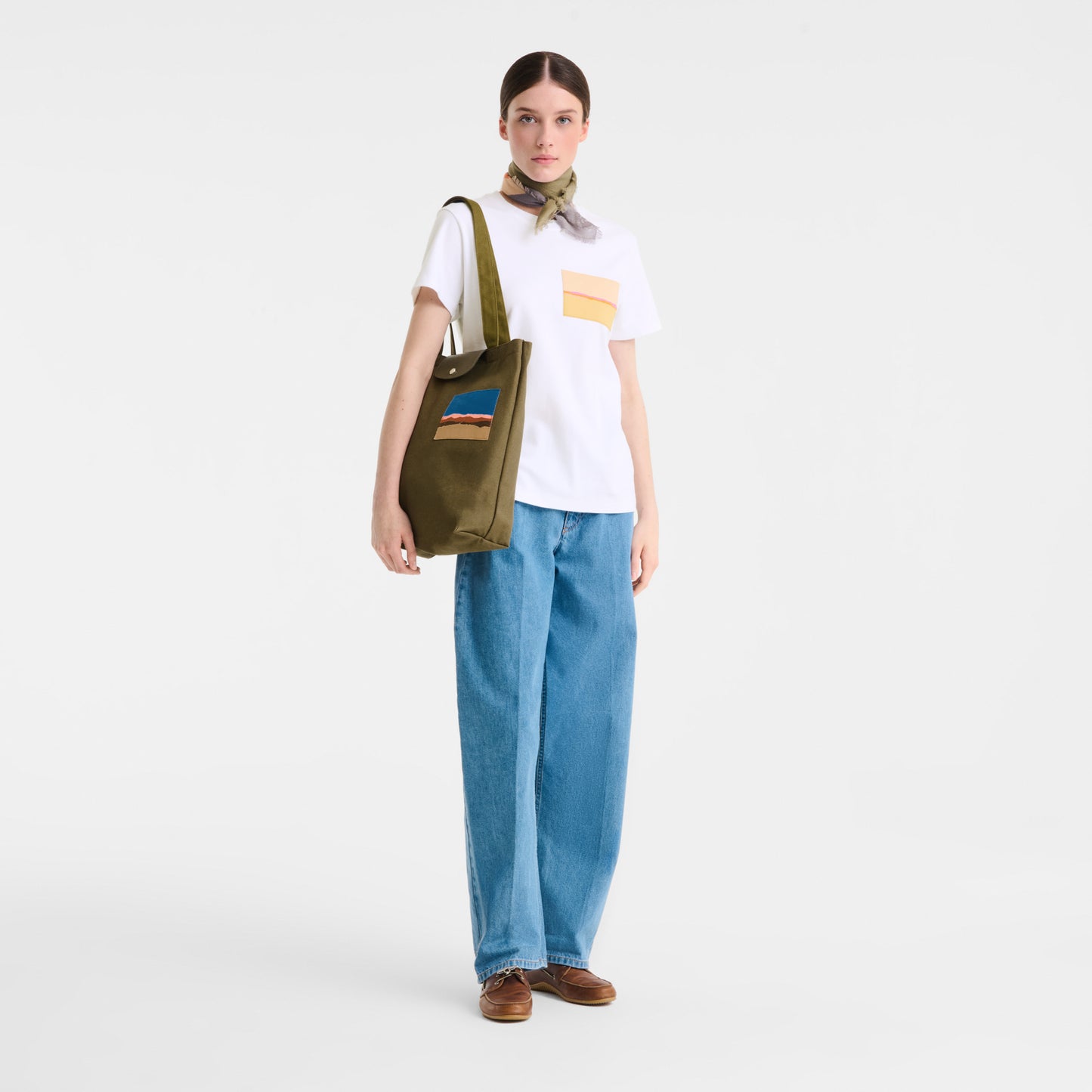 LONGCHAMP-Caroline Hélain x Longchamp M Tote bag-Olive-10326HKI510-6