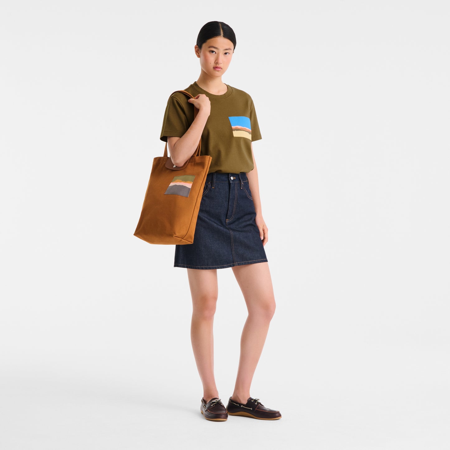 LONGCHAMP-Caroline Hélain x Longchamp M Tote bag-Caramel-10326HKIF72-6