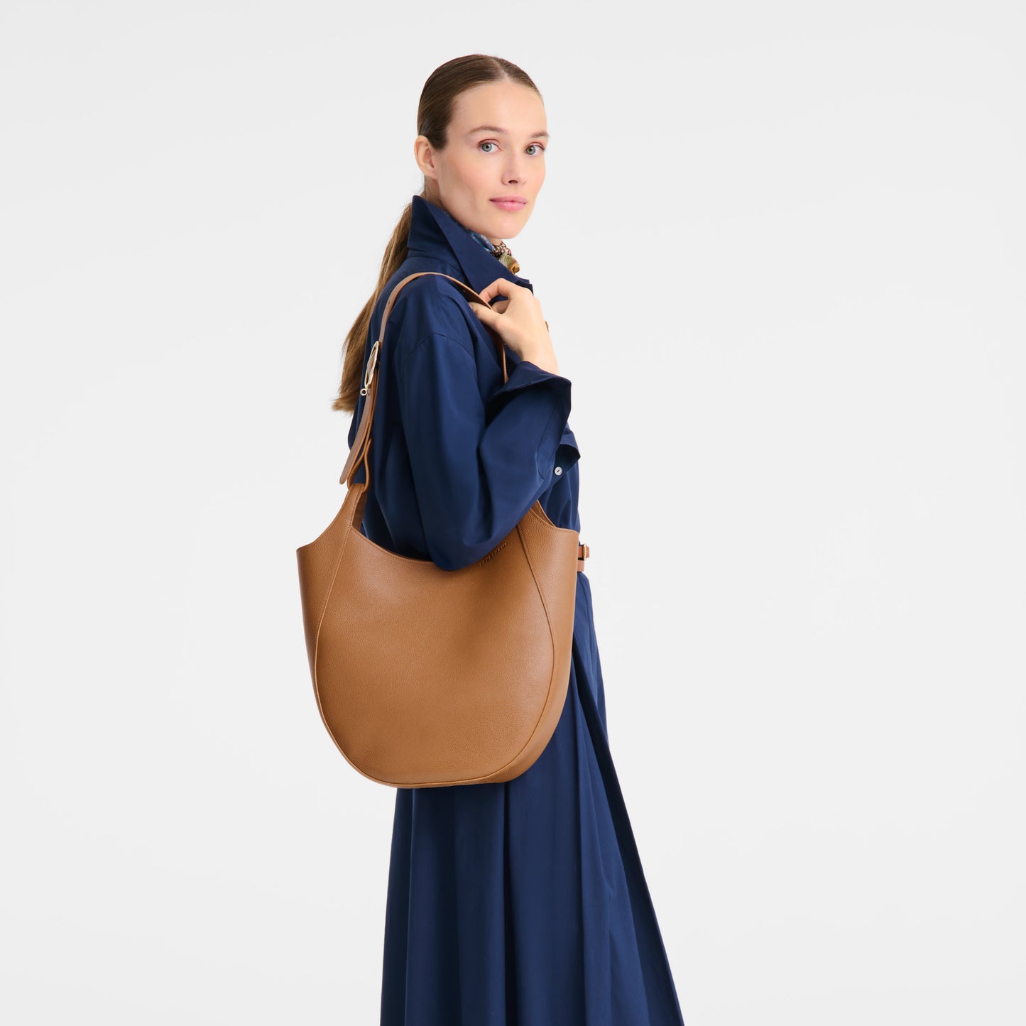 LONGCHAMP-Le Foulonné L Hobo bag-Pecan-10330021M74-2
