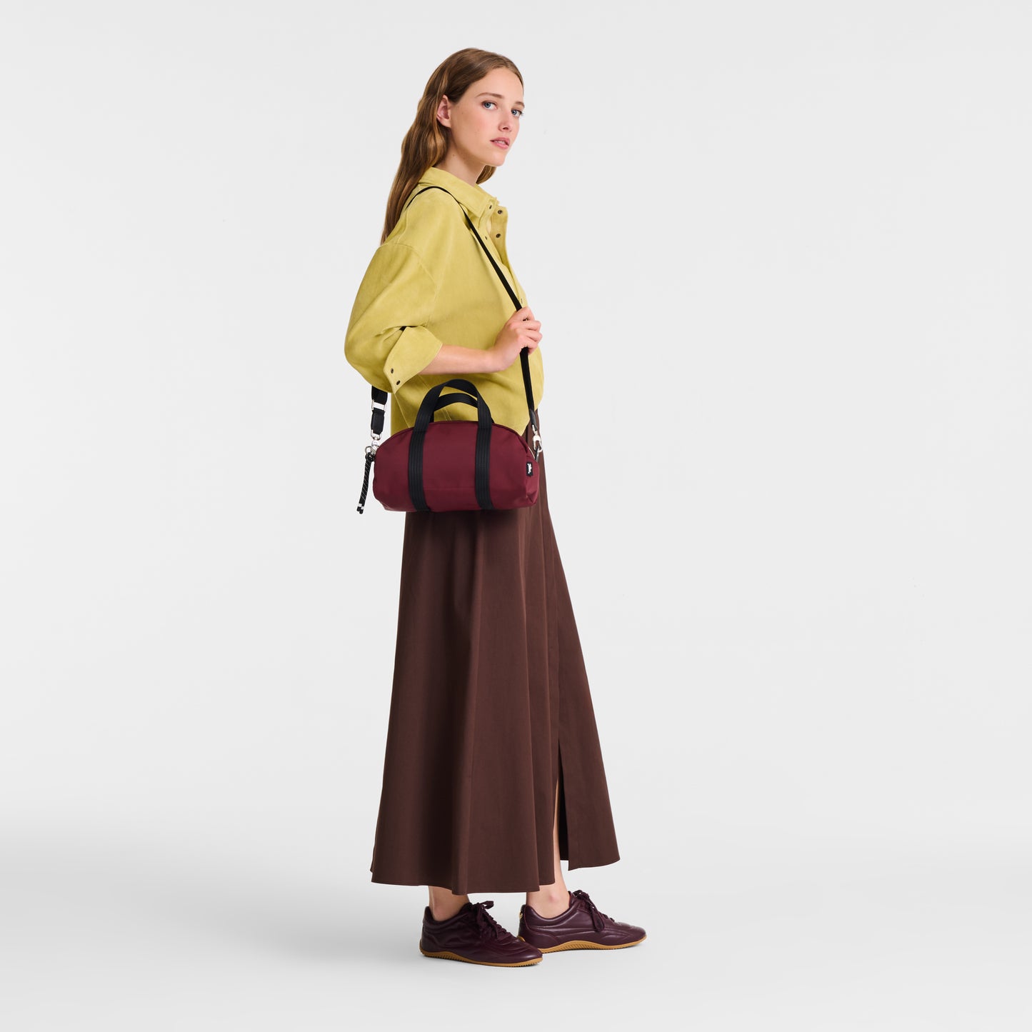 LONGCHAMP-Le Pliage Collection Handbag-Burgundy-10342HSR119-2