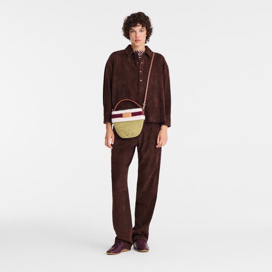 LONGCHAMP-Le Pliage Collection Crossbody bag-Pistachio/Burgundy-10350HITM27-1