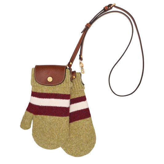 LONGCHAMP-Le Pliage Collection Mittens bag-Pistachio/Burgundy-10358HITM27-1