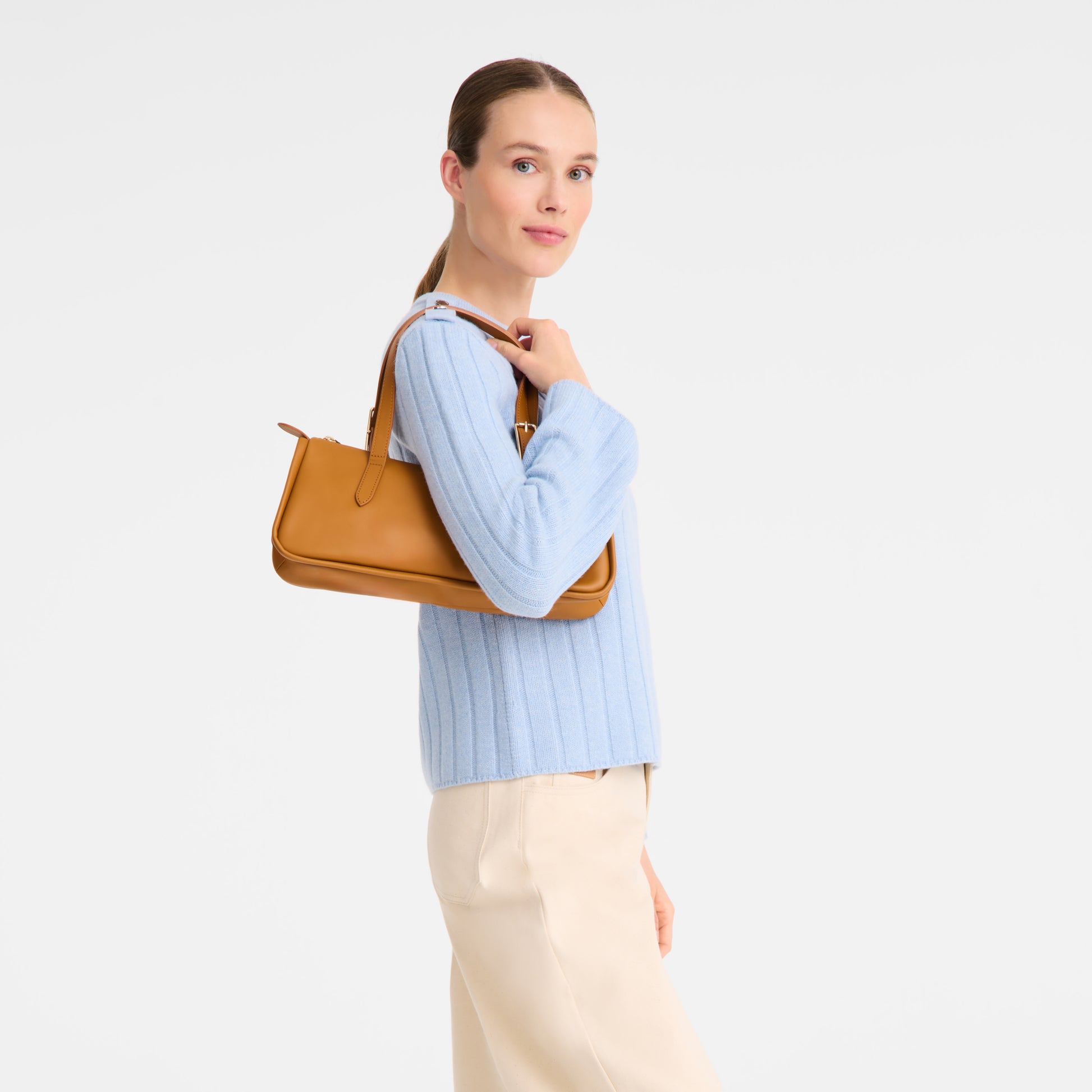 LONGCHAMP-Looong L Shoulder bag-Caramel-10369HJI121-2