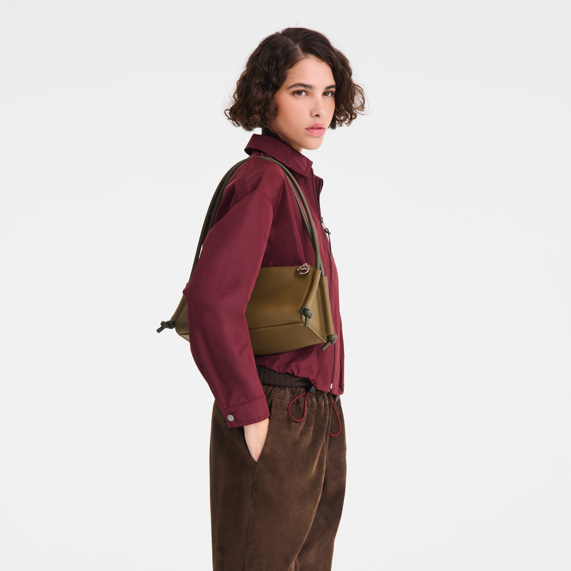 LONGCHAMP-Le Pliage Xtra M Shoulder bag-Olive-10382HJT510-5