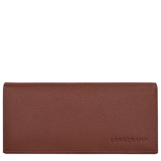 LONGCHAMP-Le Foulonné Long continental wallet-Coffee-30050021M02-1