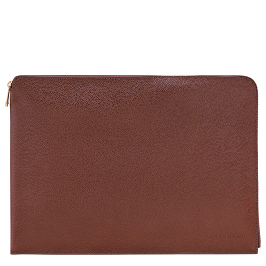 LONGCHAMP-Le Foulonné Laptop case-Coffee-30052021M02-1
