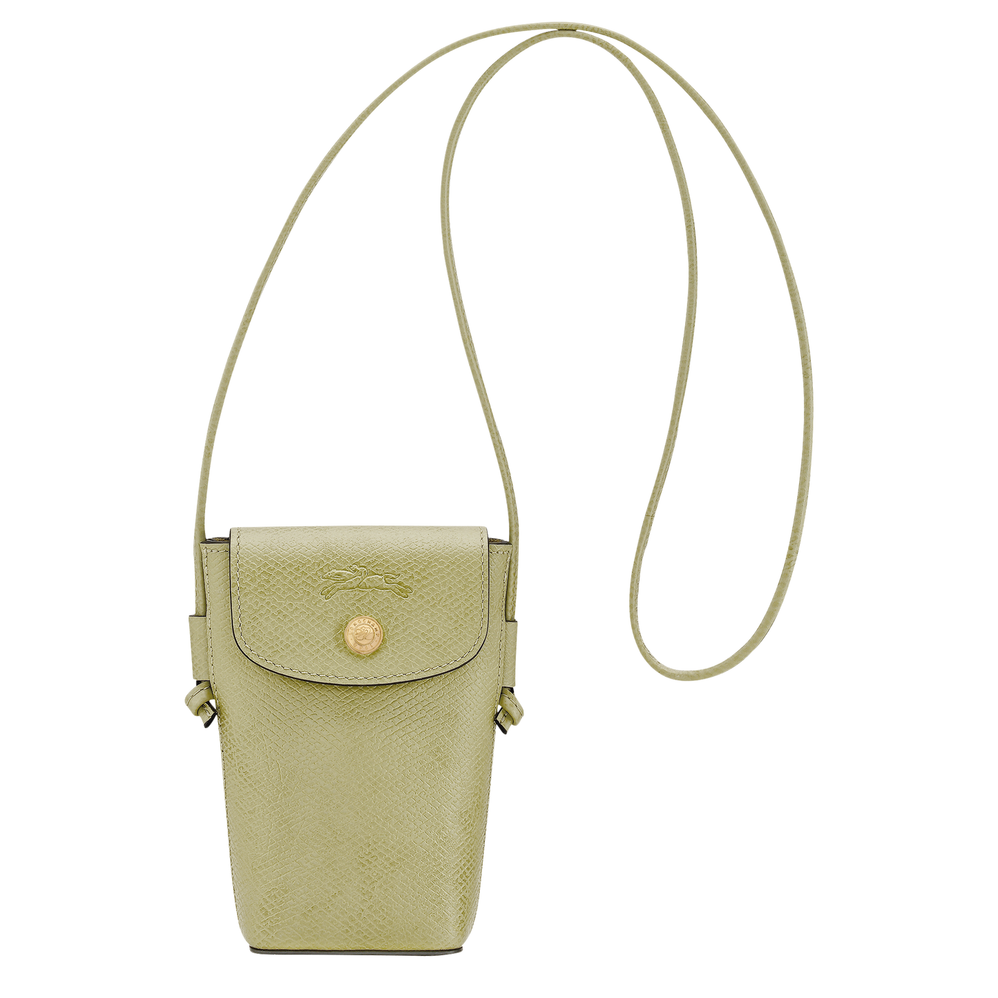 LONGCHAMP-Épure Phone case with leather lace-Almond Green-34193HYZM70-1