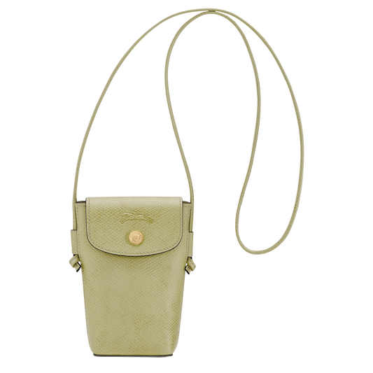 LONGCHAMP-Épure Phone case with leather lace-Almond Green-34193HYZM70-1