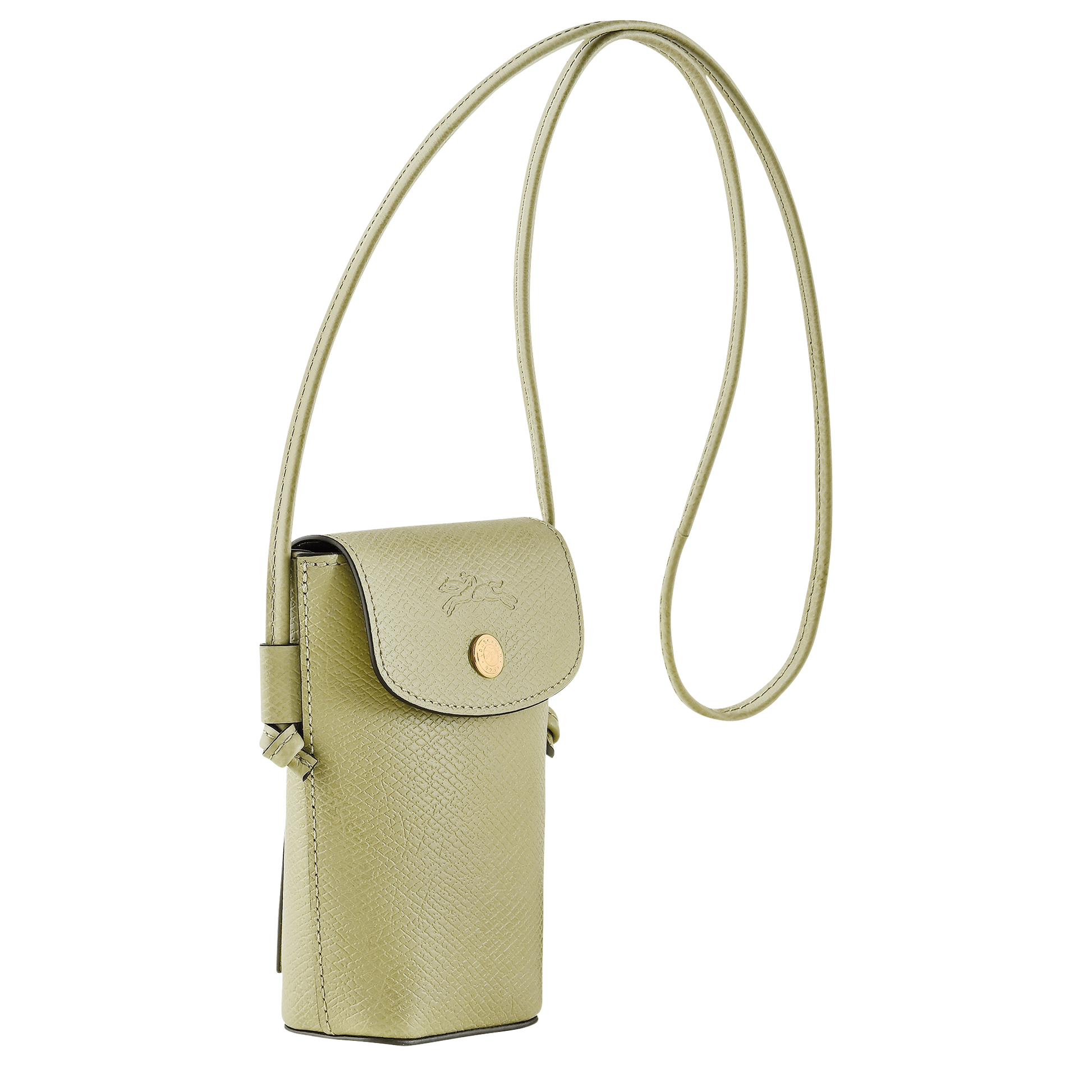 LONGCHAMP-Épure Phone case with leather lace-Almond Green-34193HYZM70-3