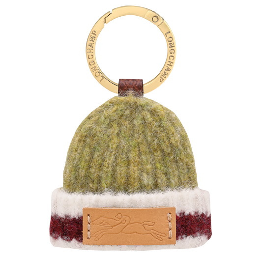 LONGCHAMP-Le Pliage Collection Key ring-Pistachio/Burgundy-36111HITM27-1
