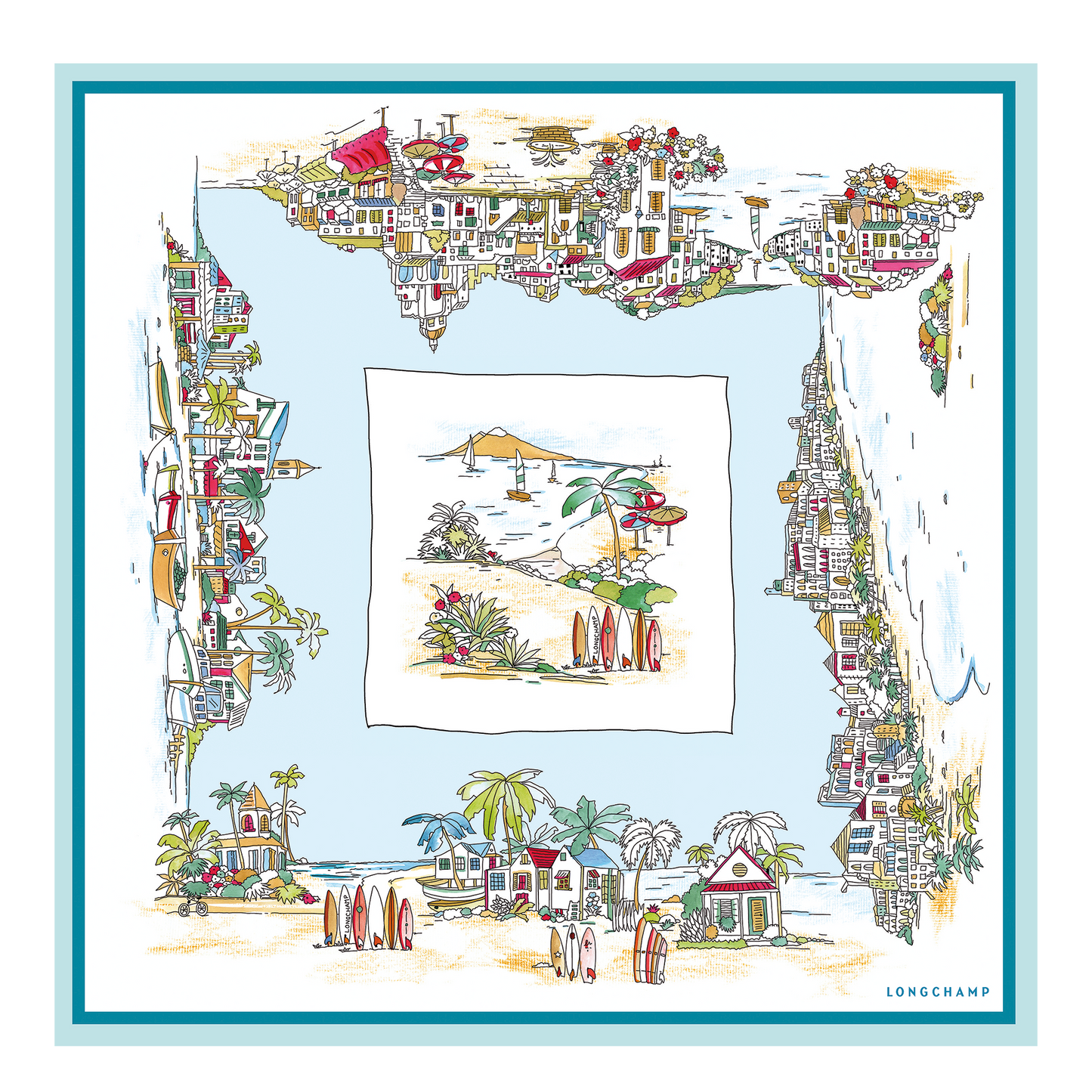 Vivement l'Eté Silk scarf 70