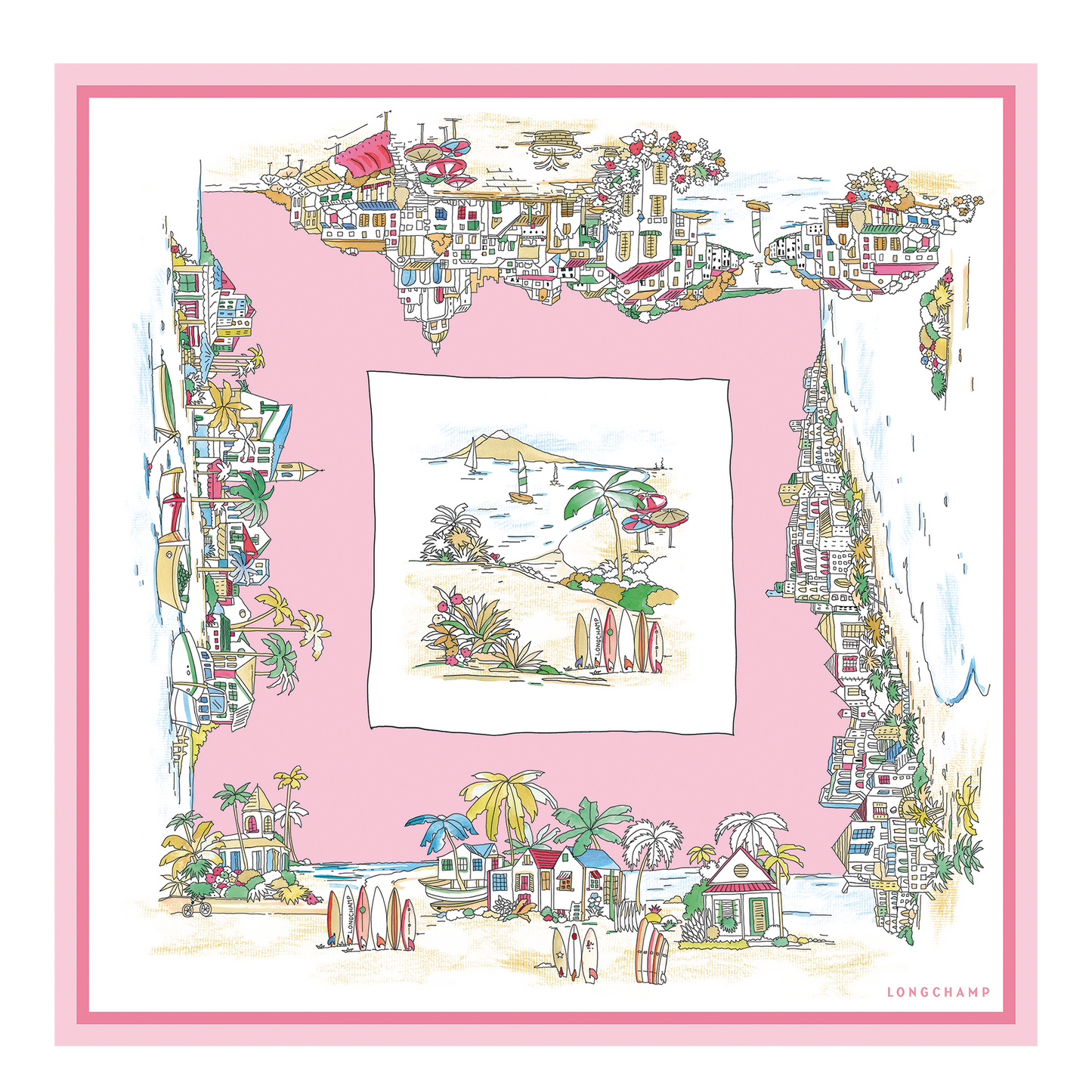 Vivement l'Eté Silk scarf 70