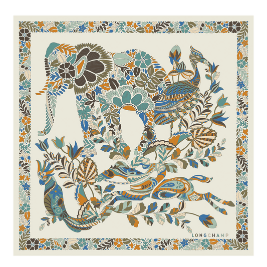 LONGCHAMP-Forêt Longchamp Silk scarf 50-Paper-50561GSO555-1