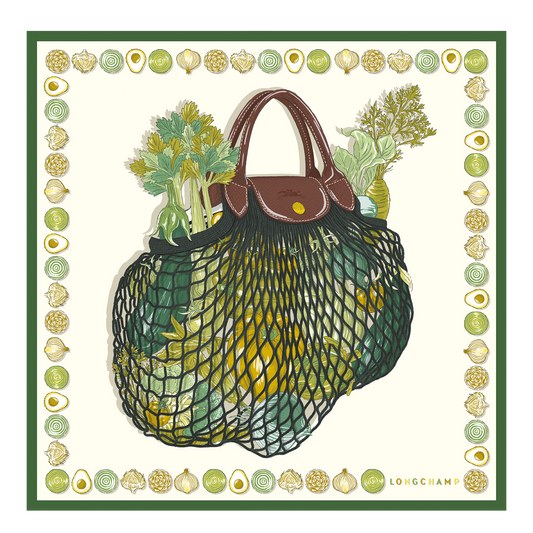 The Gourmet Mesh bag  Silk scarf 70