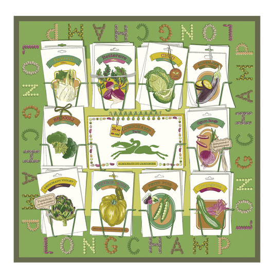 In the Vegetable Garden  Silk scarf 70