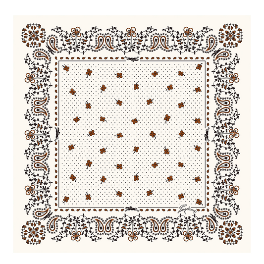 LONGCHAMP-French Bandana Silk scarf 50-Cashew-50657GSOM19-1