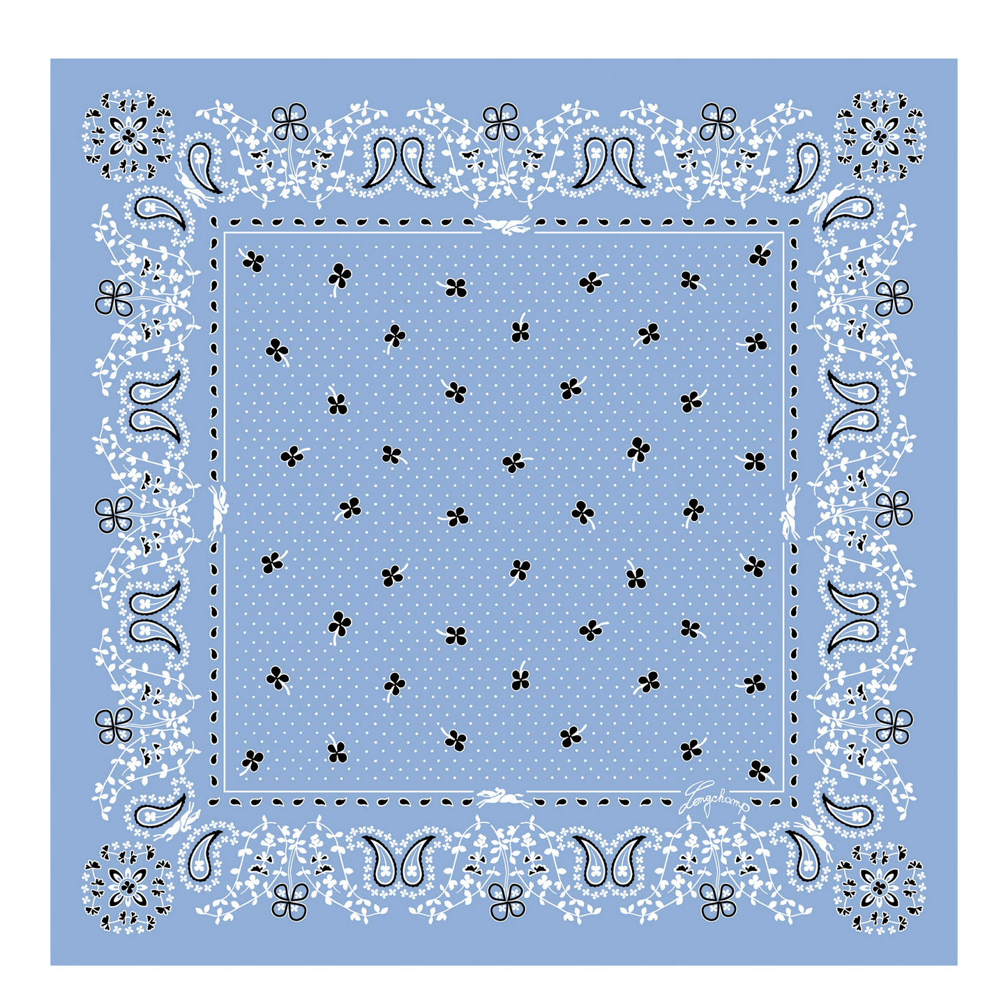 LONGCHAMP-French Bandana Silk scarf 50-Wave-50657GSOM66-1
