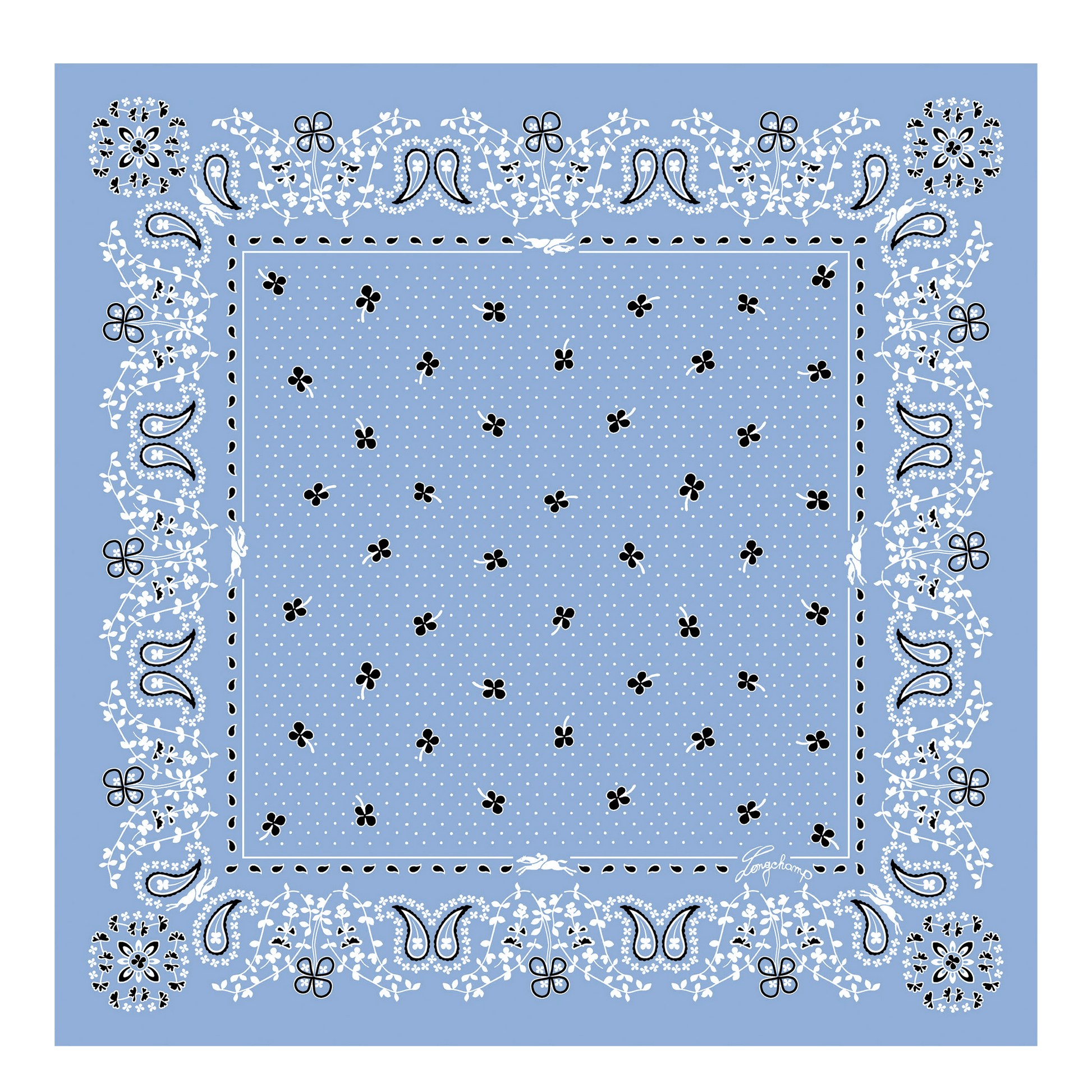 LONGCHAMP-French Bandana Silk scarf 50-Wave-50657GSOM66-1