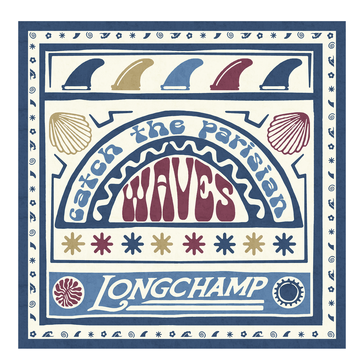 Catch The Parisian Wave Silk scarf 50