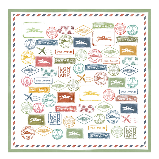 LONGCHAMP-Evasions Longchamp Silk scarf 50-Lichen-50675GSOM64-1