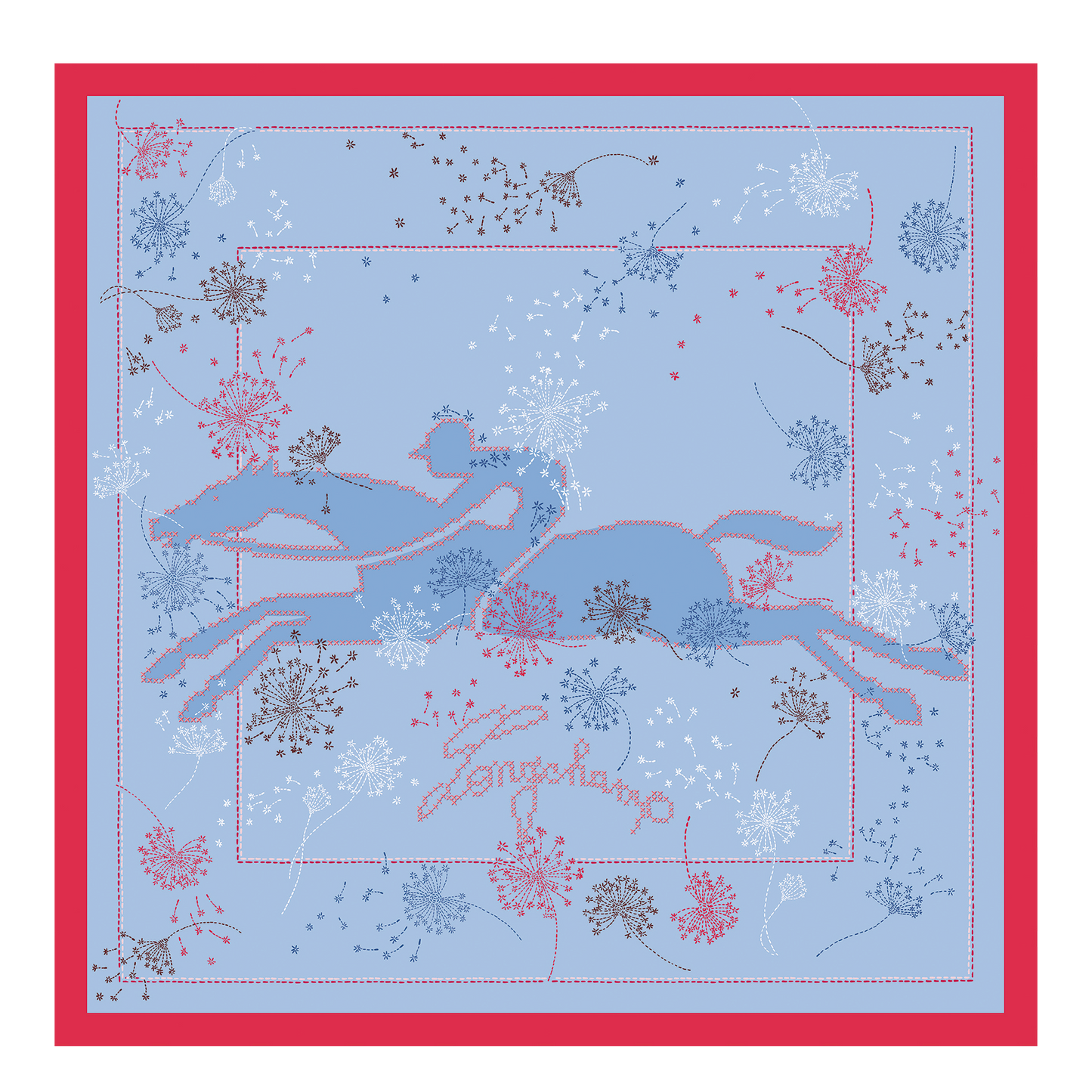 LONGCHAMP-Douce Cavalcade Silk scarf 50-Wave-50677GSOM66-1