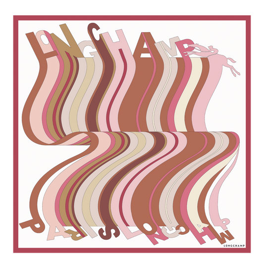 LONGCHAMP-L'Arc-en-ciel Silk scarf 70-Strawberry-50679GSO218-1