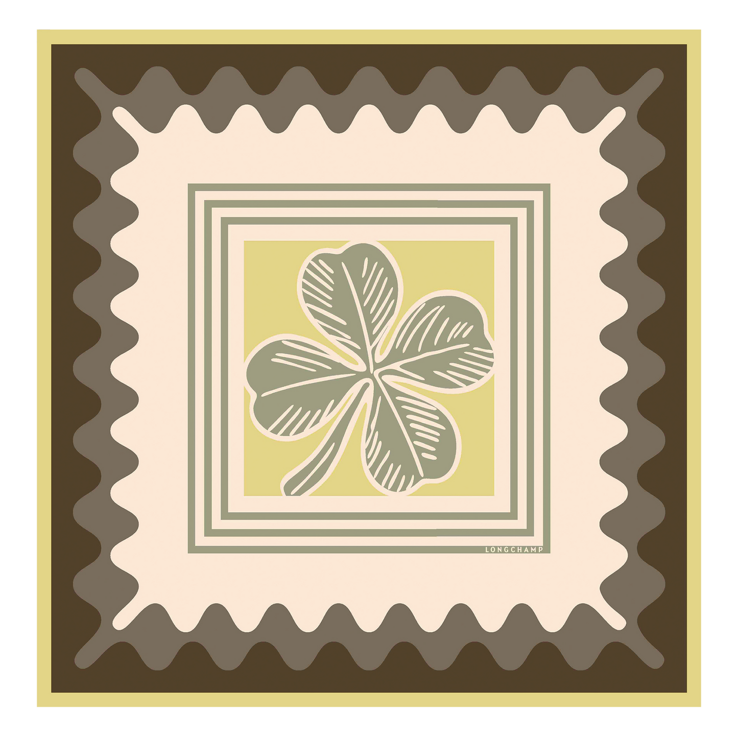 LONGCHAMP-Porte-Bonheur Longchamp Silk scarf 70-Lichen-50681GSOM64-1