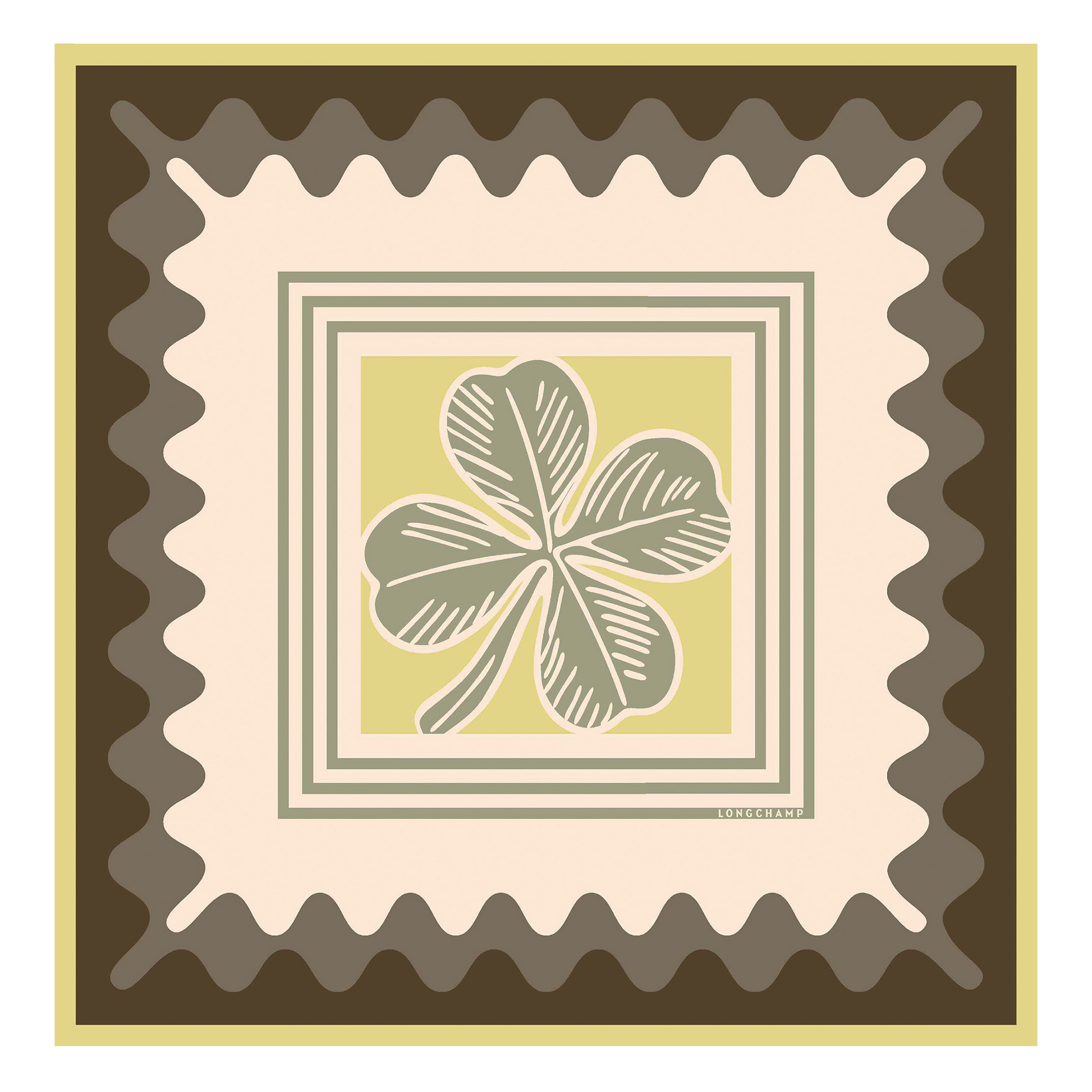 LONGCHAMP-Porte-Bonheur Longchamp Silk scarf 70-Lichen-50681GSOM64-1