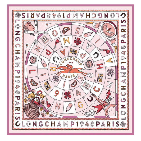 LONGCHAMP-Le Jeu de Cheval Silk scarf 90-Ballet-50684GSOM68-1