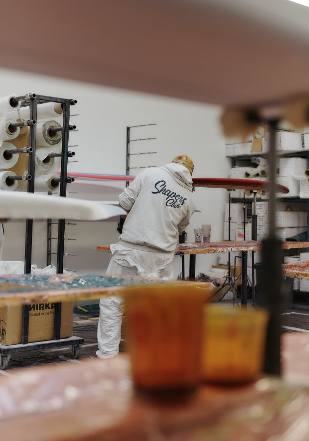 Behind the scenes with the Longchamp surfboard