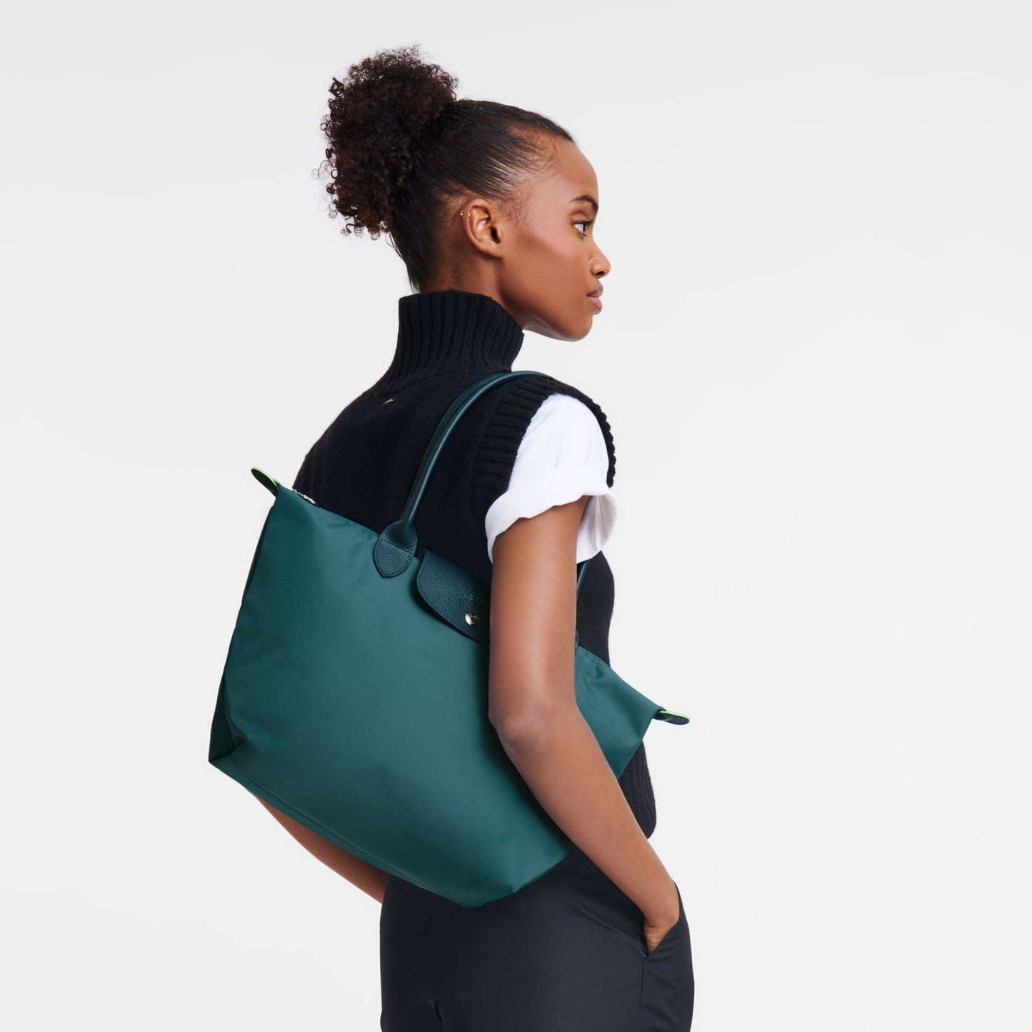 Le Pliage Green M Tote bag