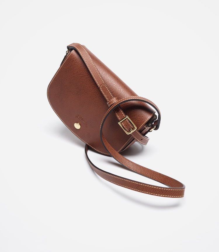 Brown Longchamp leather crossbody bag