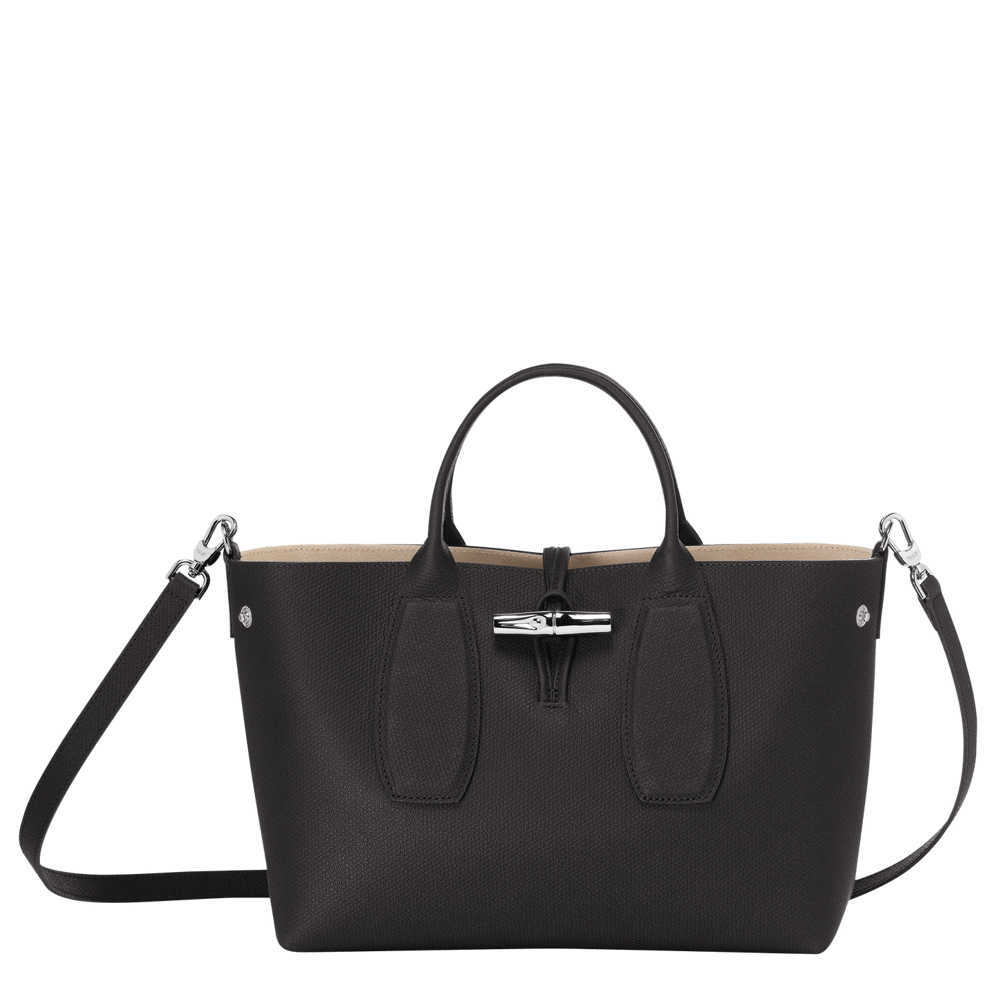 Longchamp ROSEAU - Handbag M in Black - 3 (SKU: 10058HPN001)