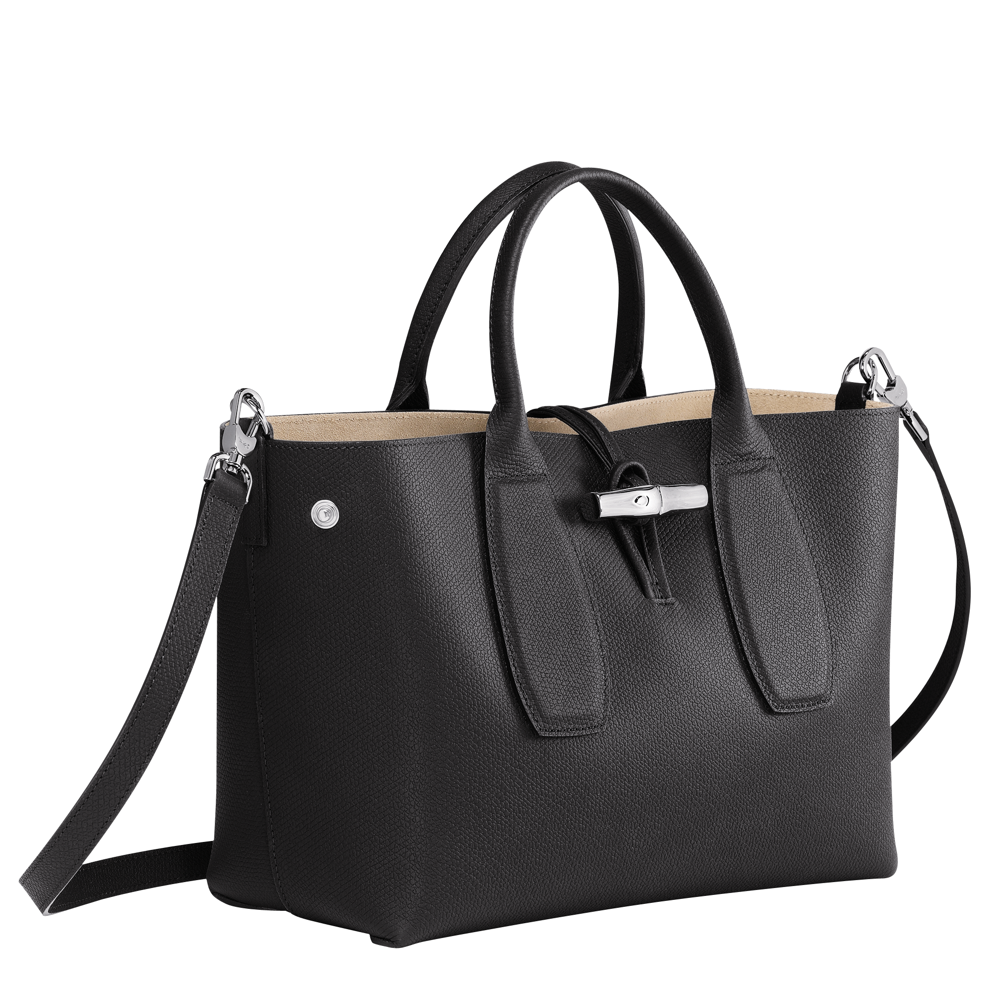 Longchamp ROSEAU - Handbag M in Black - 4 (SKU: 10058HPN001)